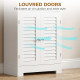 Freestanding Bathroom Cabinet with Glass/Louvred Doors, Tall Bathroom Cabinet for Kitchen, Study, Living Room