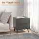 Modern Nightstand, Night Table with 2 Drawers, Bed End Table with Solid Wood Legs for Bedroom