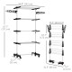 Garment Drying Rack Stainless Steel Folding Clothes Hanging Rack with Side Wings Castors for Indoor Outdoor Black