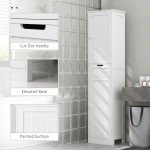Freestanding Bathroom Cabinet with Drawer and 2 Doors, Tall Bathroom Cupboard for Kitchen, Study, Living Room