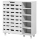 Shoe Cabinet, 21 Pair Shoe Storage Cabinet Organizer with 5-tier Double Door Cupboard and 5-tier Open Shelves, White