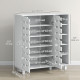 Shoe Cabinet, 21 Pair Shoe Storage Cabinet Organizer with 5-tier Double Door Cupboard and 5-tier Open Shelves, White