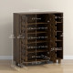 Shoe Cabinet, 21 Pair Shoe Storage Cabinet Organizer with 5-tier Double Door Cupboard and 5-tier Open Shelves, Brown