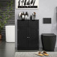 Bathroom Cabinet, Bathroom Storage Cabinet with 2 Drawers, Adjustable Shelf for Living Room, Entryway, Black