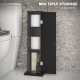 Small Toilet Paper Cabinet, Bathroom Corner Cabinet with Doors and Shelves for Paper Shampoo, Black