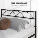 Metal Full Platform Bed Frame with Headboard, Steel Slat Support, Underbed Storage, No Box Spring Needed, Easy Assembly