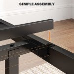 Metal Full Platform Bed Frame with Headboard, Steel Slat Support, Underbed Storage, No Box Spring Needed, Easy Assembly