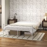 Metal Queen Platform Bed Frame with Headboard, Steel Slat Support, Underbed Storage, No Box Spring Needed, Easy Assembly