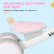Qaba Toddler Balance Bike for 12–36 Months with Adjustable Seat, Removable Basket, 4 Silent Wheels, Pink