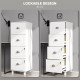 4 Drawer File Cabinet with Lock, Office Filing Cabinet, A4 Letter Size, Hanging File Folders, White