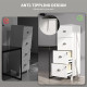 4 Drawer File Cabinet with Lock, Office Filing Cabinet, A4 Letter Size, Hanging File Folders, White