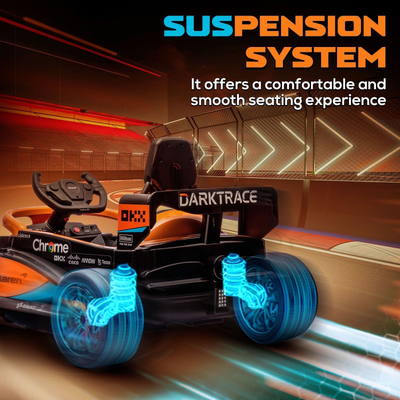 Qaba 12V Electric Car for Kids with Suspension, Music, MP3, Remote Control for 3-5 Years, Orange