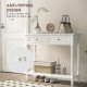 Hallway Console Table, Modern Entryway Table with 2 Drawers, Storage Shelf, Turned Legs for Living Room, Bedroom, White