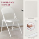 Set of 2 Metal Foldable Chairs, PU Leather Padded Folding Chairs with Cushion Seat and Open Back for Indoor, White