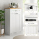 Laundry Cabinet with Removable Basket and Drawer, Tilt-Out Laundry Hamper for Bathroom, Living Room, White