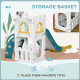 Qaba 5 in 1 Toddler Slide with Basketball Hoop, Climber, Telescope, Storage Basket, for 1-3 Years Kids Indoor Use, Yellow