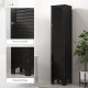 Narrow Bathroom Cabinet, Tall Bathroom Storage Cabinet with Shelves and Doors, Black