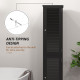 Narrow Bathroom Cabinet, Tall Bathroom Storage Cabinet with Shelves and Doors, Black