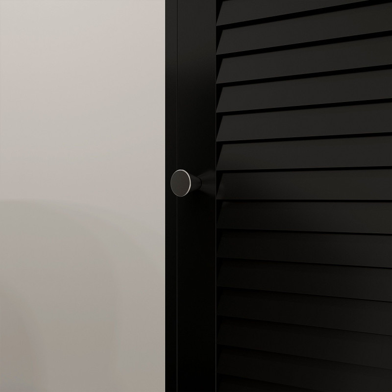 Narrow Bathroom Cabinet, Tall Bathroom Storage Cabinet with Shelves and Doors, Black