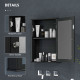 Bathroom Mirror Cabinet, Wall Mounted Medicine Cabinet with Door and Shelves, Black