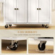 Kitchen Island with Storage, Rolling Trolley Cart with Rubber Wood Top, Spice Rack, Towel Rack, Grey