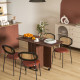Drop Leaf Dining Table, Mobile Folding Table on Wheels with Drawers and Cabinet for Dining Room, Kitchen, Brown