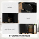 Drop Leaf Dining Table, Mobile Folding Table on Wheels with Drawers and Cabinet for Dining Room, Kitchen, Black