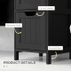Narrow Bathroom Cabinet with 3 Drawers and 2 Tier Shelf, Tall Cupboard Freestanding Linen Tower, Black