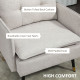 Accent Chair, Upholstered Armchair with Tufted Back Cushion and Steel Legs for Living Room, Bedroom, Cream White