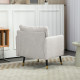 Accent Chair, Upholstered Armchair with Tufted Back Cushion and Steel Legs for Living Room, Bedroom, Cream White