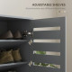 Shoe Storage Cabinet, Shoe Cabinet with 2 Slatted Doors for 15 Pairs of Shoes, Dark Grey