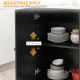 Kitchen Island on Wheels, Kitchen Cart with Drop Leaf, Drawers, Black