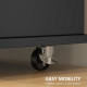 Kitchen Island on Wheels, Kitchen Cart with Drop Leaf, Drawers, Black