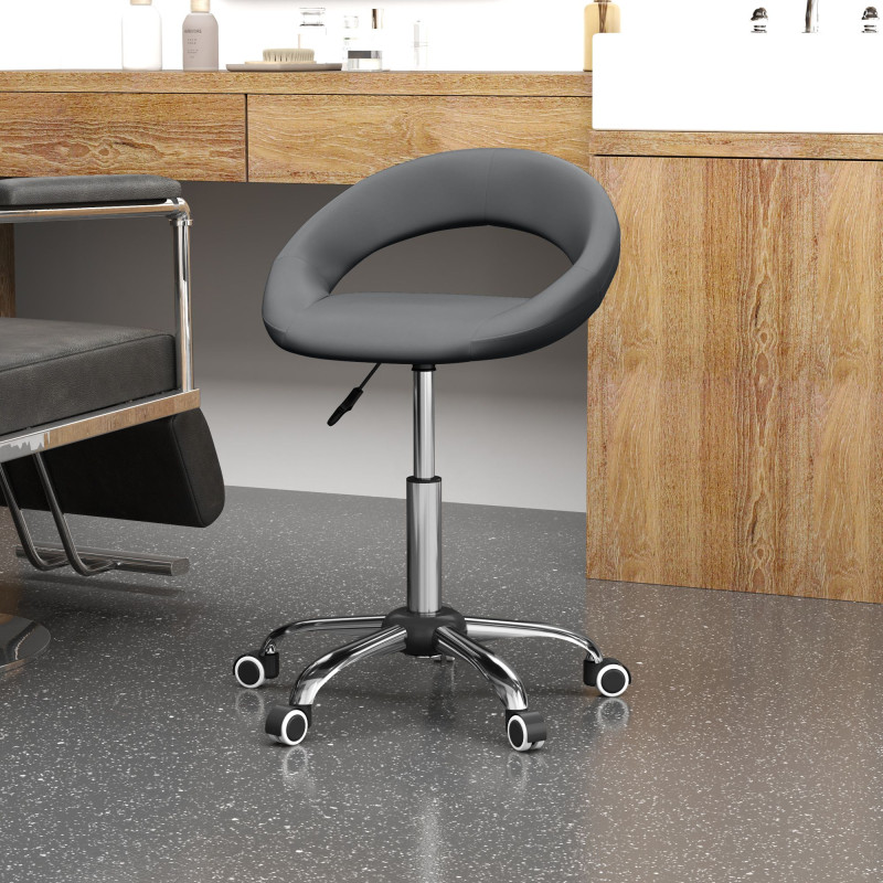 Modern Hydraulic Moon Salon Stool Rolling Swivel Chair Massage Spa Tattoo Pub Bar Stool, Grey