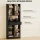Tall Bookshelf with Drawer, Freestanding Bookcase for Bedroom, Living Room, Home Office, Black