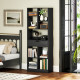 Tall Bookshelf with Drawer, Freestanding Bookcase for Bedroom, Living Room, Home Office, Black
