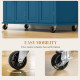 Kitchen Island with Storage, Rolling Trolley Cart with Rubber Wood Top, Spice Rack, Towel Rack, Blue