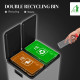 Dual Garbage Bin, Soft-Close Trash Can with Foot Pedal, 2 x 15 Liter Garbage Can with Removable Inner Buckets, Silver