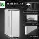5.3 Gallon Stainless Steel Kitchen Garbage Can with Soft-close Lid, Foot Pedal, Fingerprint-Proof, Silver