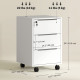 3-Drawer File Cabinet with Wheels, Vertical Filing Cabinet with Lock, White