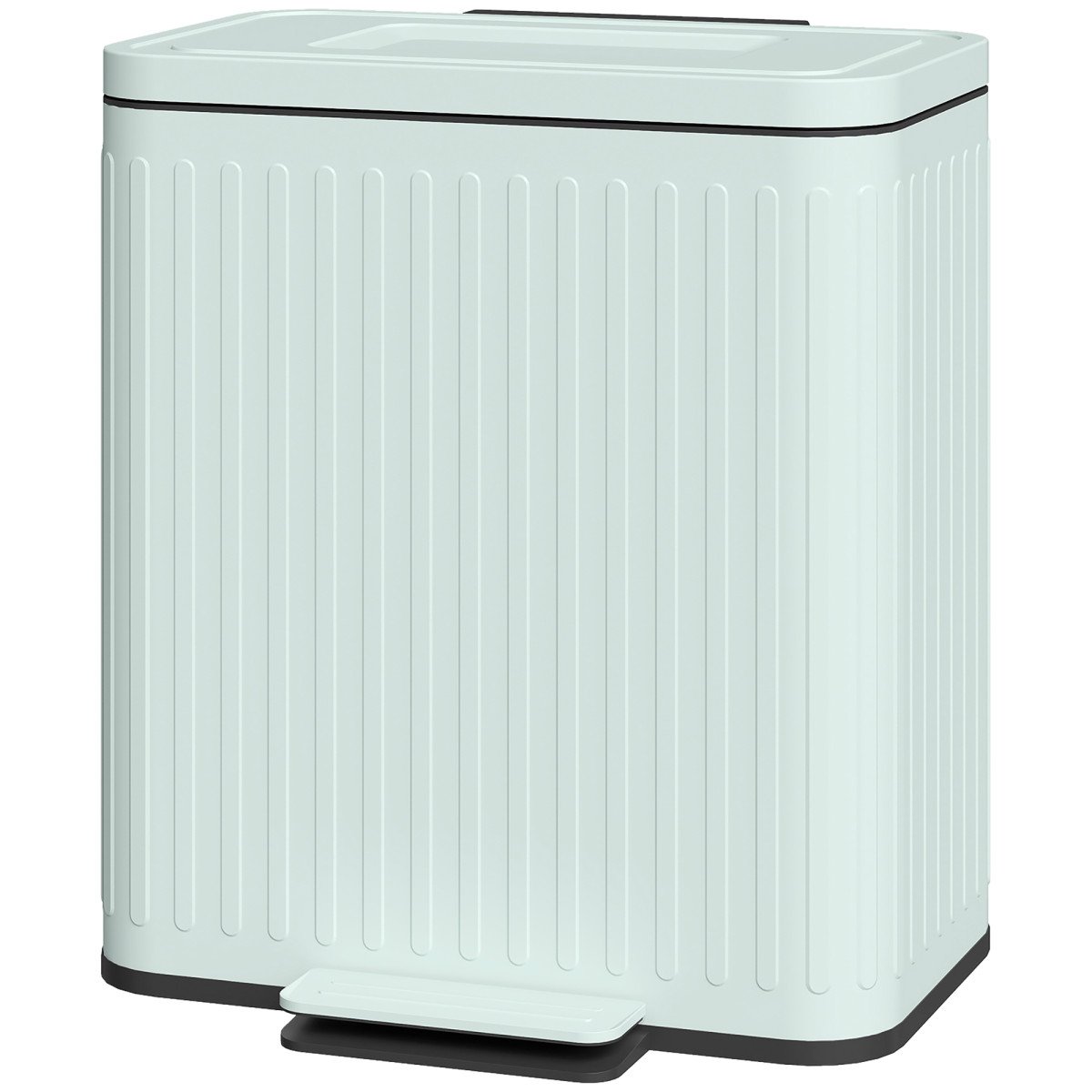 Trash Can, 2 x 5.3 Gallon (2 x 20 L) Garbage Can with Soft-Close Lid, Removable Inner Buckets for Kitchen Home Office