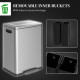 2 x 20 Liter Garbage Bin, Stainless Steel Garbage Can with Soft-Close Lid and Removable Inner Buckets, Silver