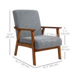 Living Room Chair Boucle Accent Chair for Bedroom with Wide Seat and Thick Padding, Grey