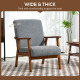 Living Room Chair Boucle Accent Chair for Bedroom with Wide Seat and Thick Padding, Grey