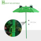 Kids Folding Picnic Table and Chair Set Pattern Outdoor Garden Patio Backyard with Removable & Height Adjustable Sun Umbrella Green