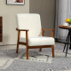 Living Room Chair Boucle Accent Chair for Bedroom with Wide Seat and Thick Padding, White