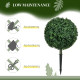 Artificial Boxwood Trees w/ Ground Stake, Set of 2 Ball Shaped Topiary Trees for Home Office & Living Room, UV Resistant