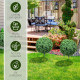 Artificial Boxwood Trees w/ Ground Stake, Set of 2 Ball Shaped Topiary Trees for Home Office & Living Room, UV Resistant