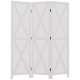 3-panel Wall Partition Farmhouse Room Separator with Foldable Design Wooden Frame 5.6FT, White