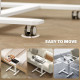 Pneumatic Standing Desk Adjustable Height, Mobile Stand Up Desk with Wheels, 43 Inch Portable Rolling Table, White
